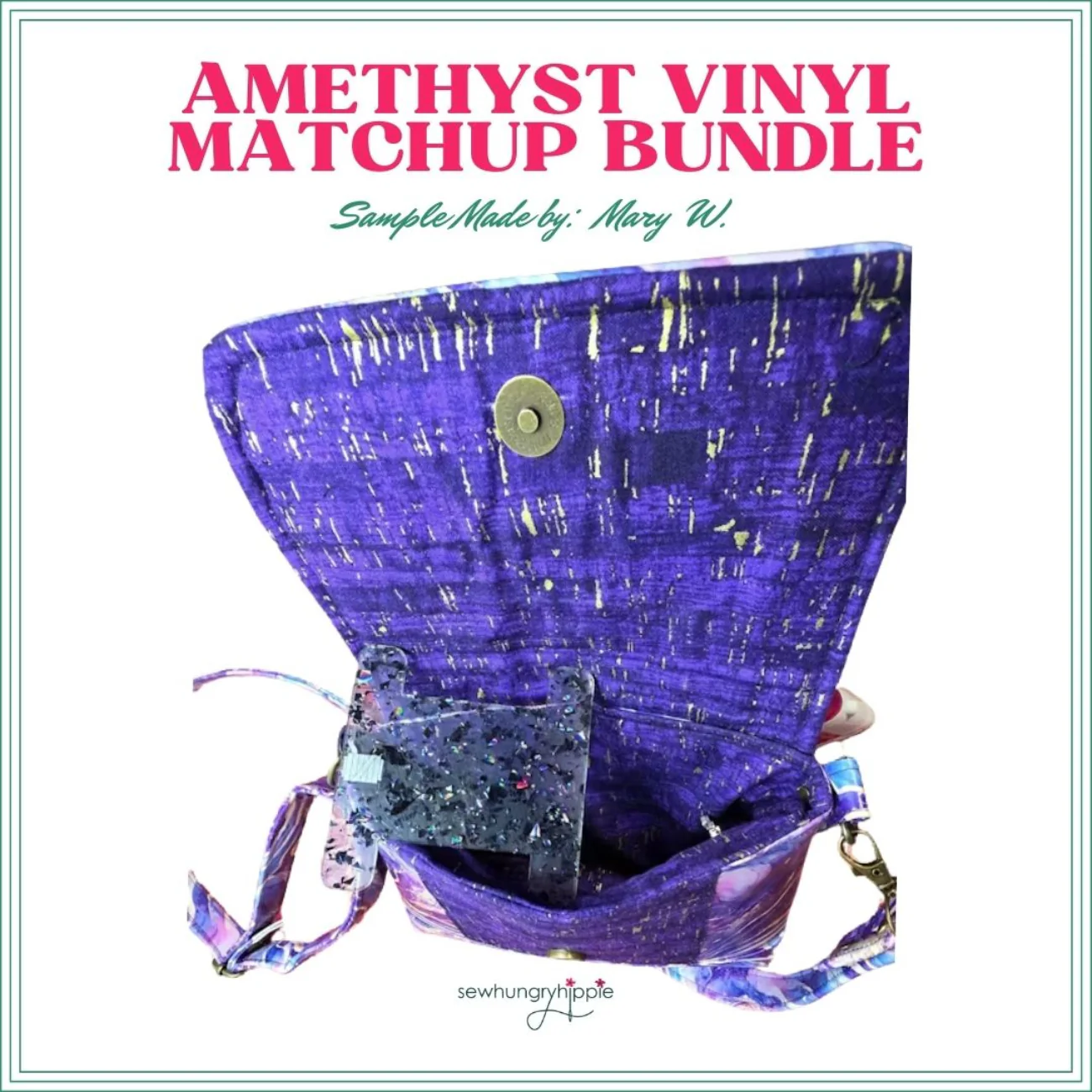 Amethyst Vinyl Matchup Bundle - Purple Vinyl + Zipper + Uncorked Fabric - Image 4