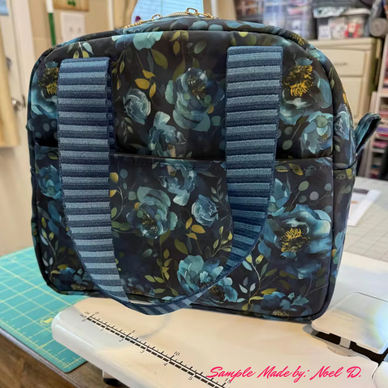 Bonded Nylon Blue Floral - Image 7