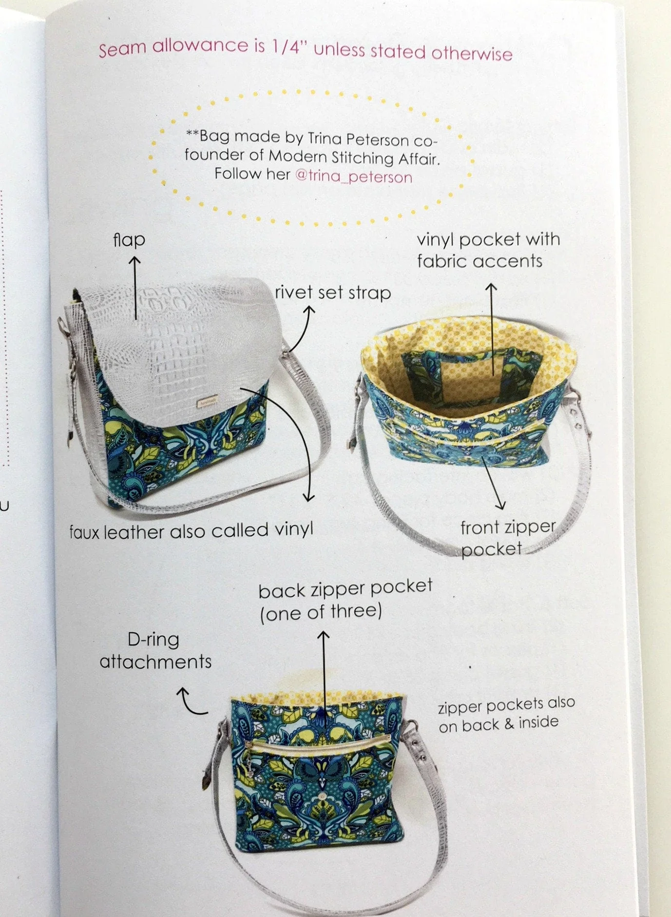 Coffee House Bag printed sewing pattern - Image 5