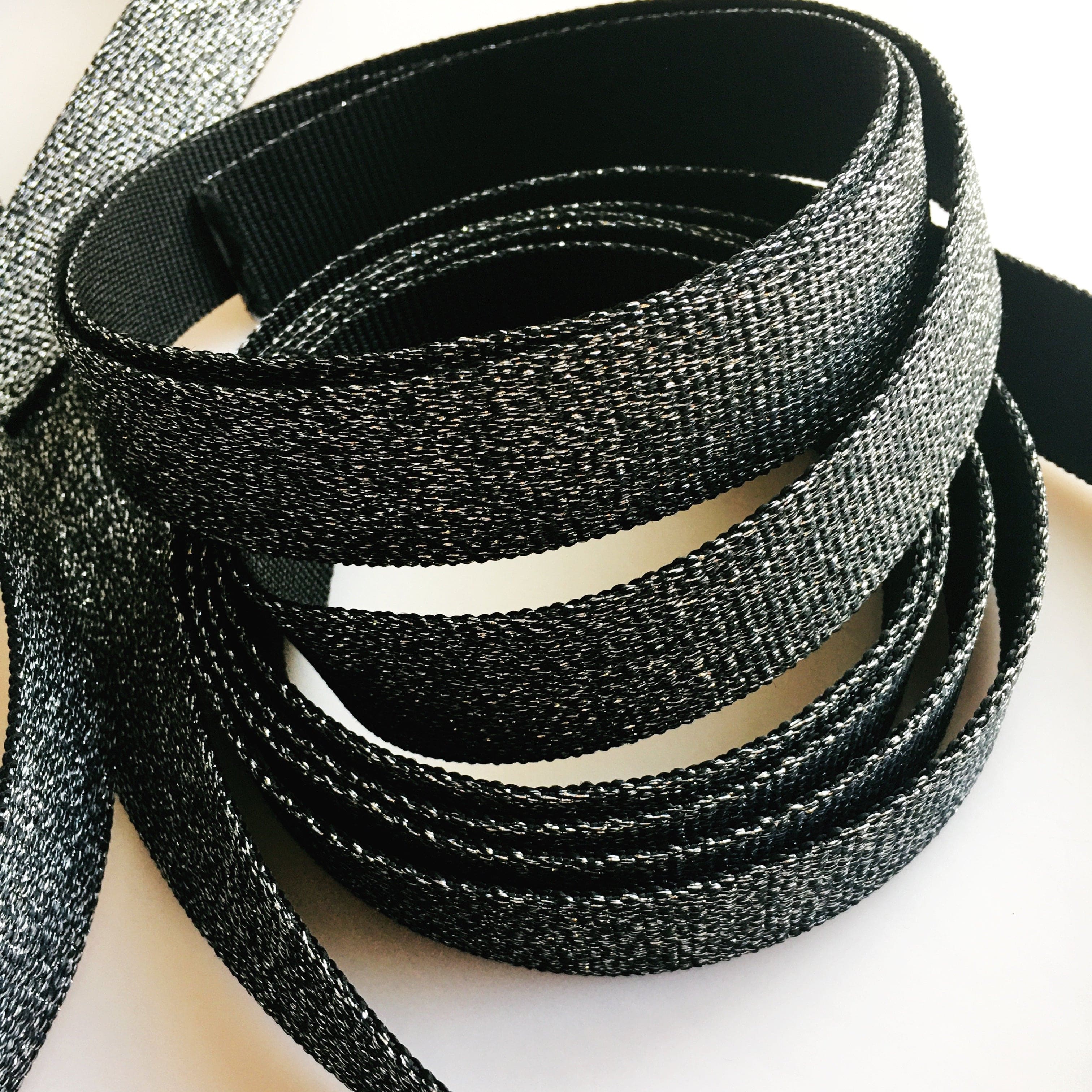 Glitter Webbing Black 5 yards - Image 4