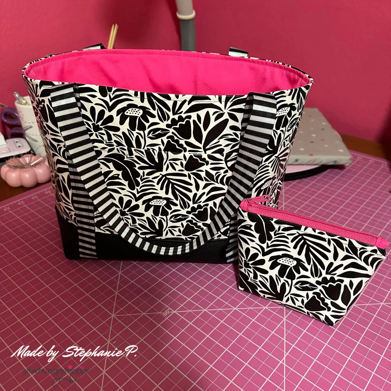 Black and Cream Floral Vinyl - Image 7