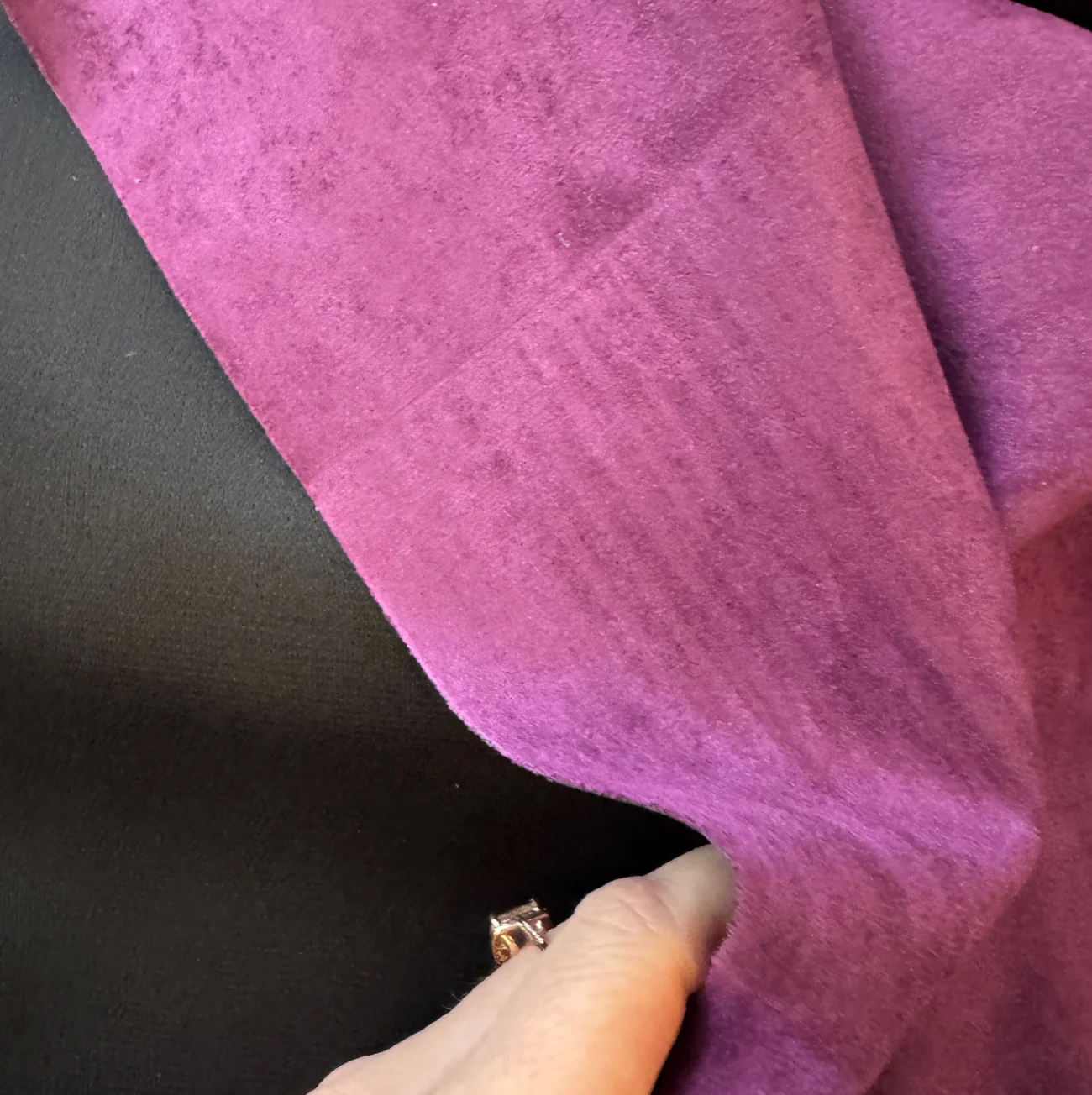 Maroon Faux Suede Fabric – Soft Vegan Suede for Bags & Crafts - Image 3