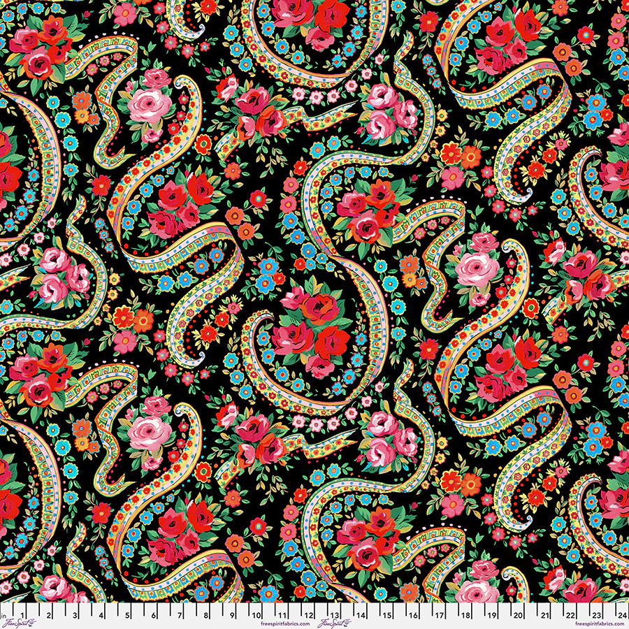 Gala in black / Joyful fabric by Sarah Campbell 3 yard BUNDLE - Image 3