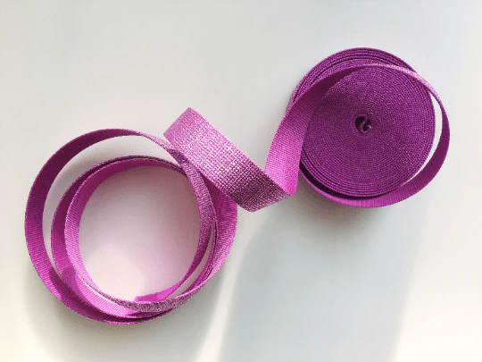 Glitter Webbing Hot Pink 5 yards - Image 5