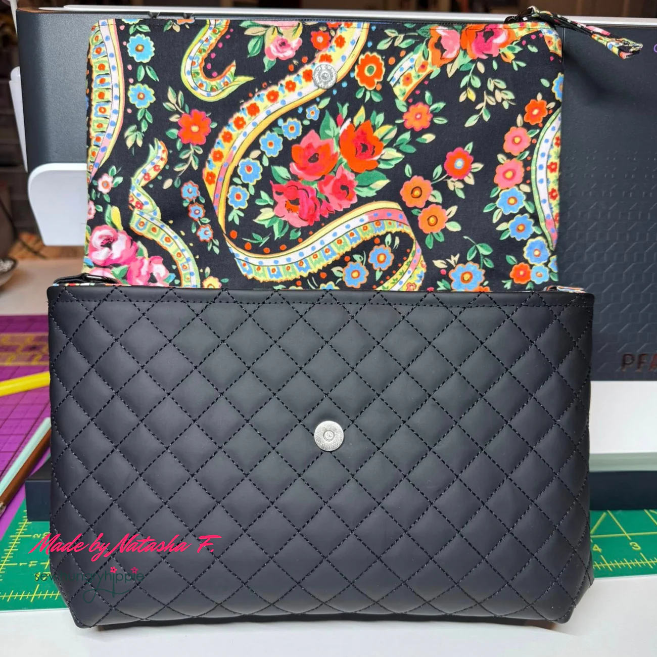 Quilted Vinyl Black - Pre-Quilted Fabric for Bags - Image 6