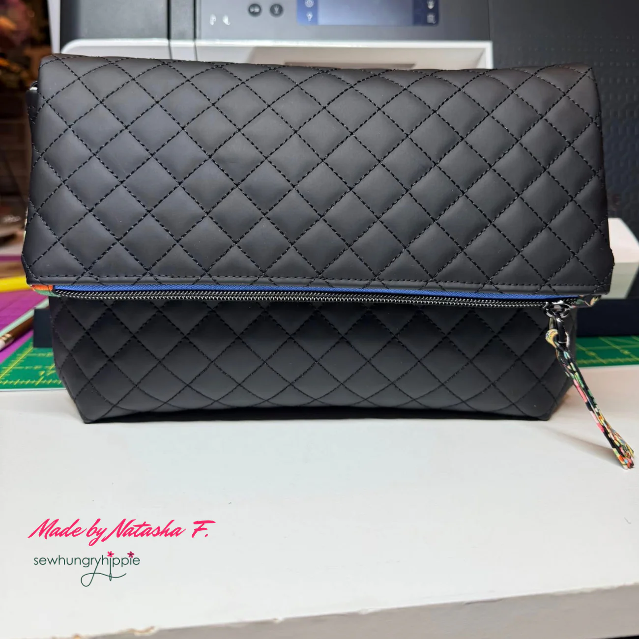 Quilted Vinyl Black - Pre-Quilted Fabric for Bags - Image 7