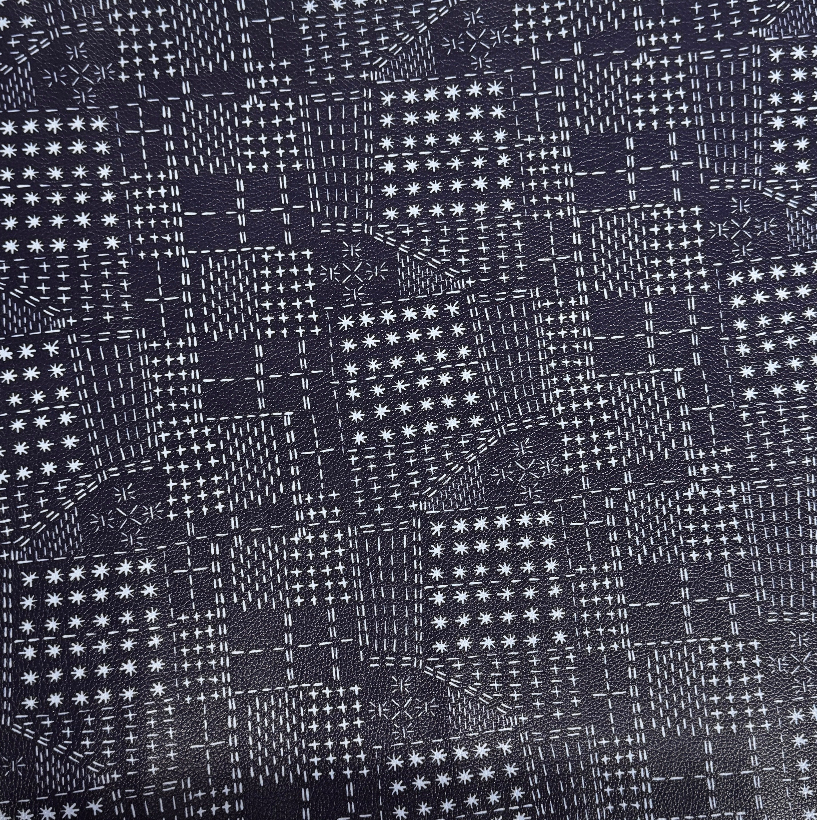 Sashiko Stitches navy blue vinyl - Image 3