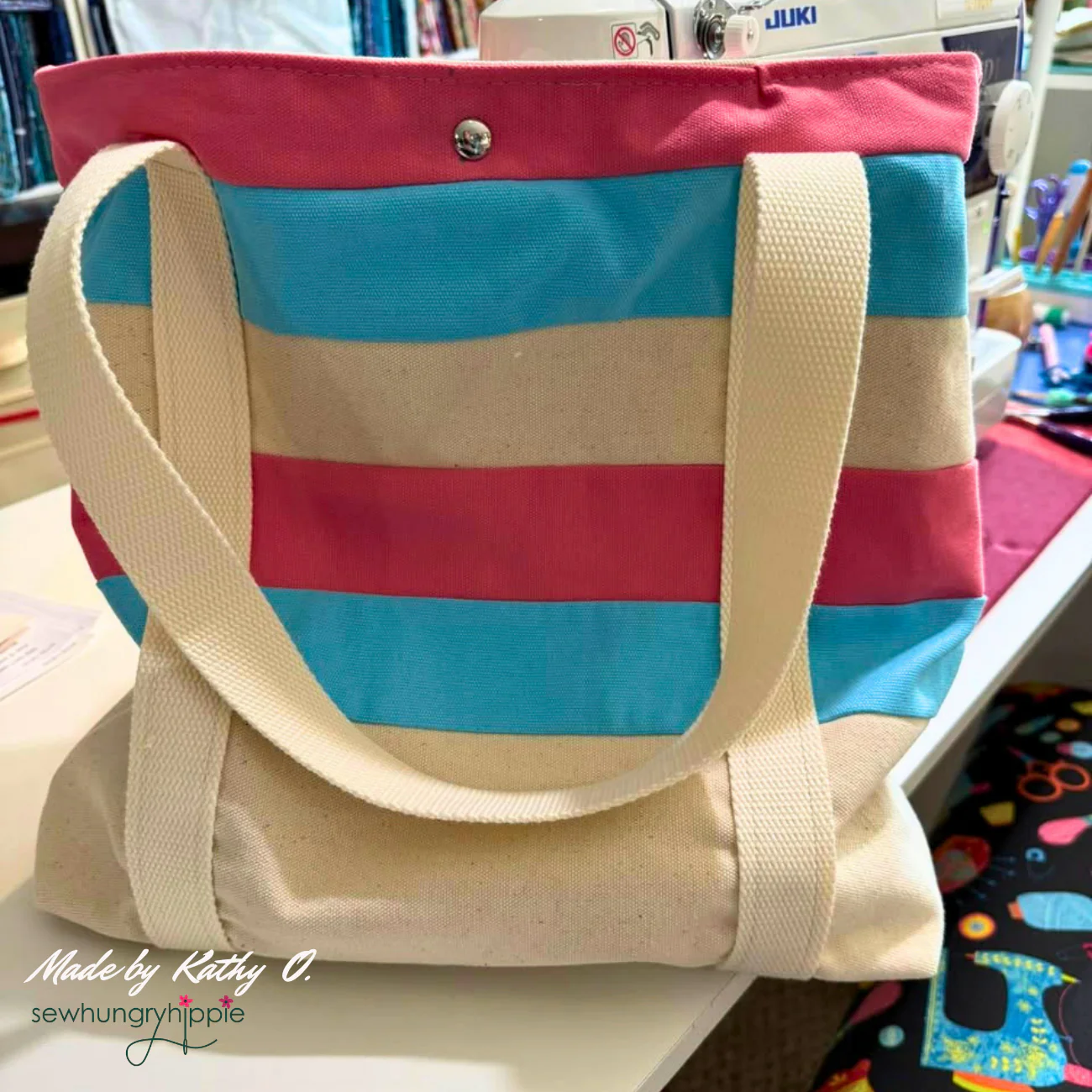 Striped Tote PDF sewing pattern - Image 6