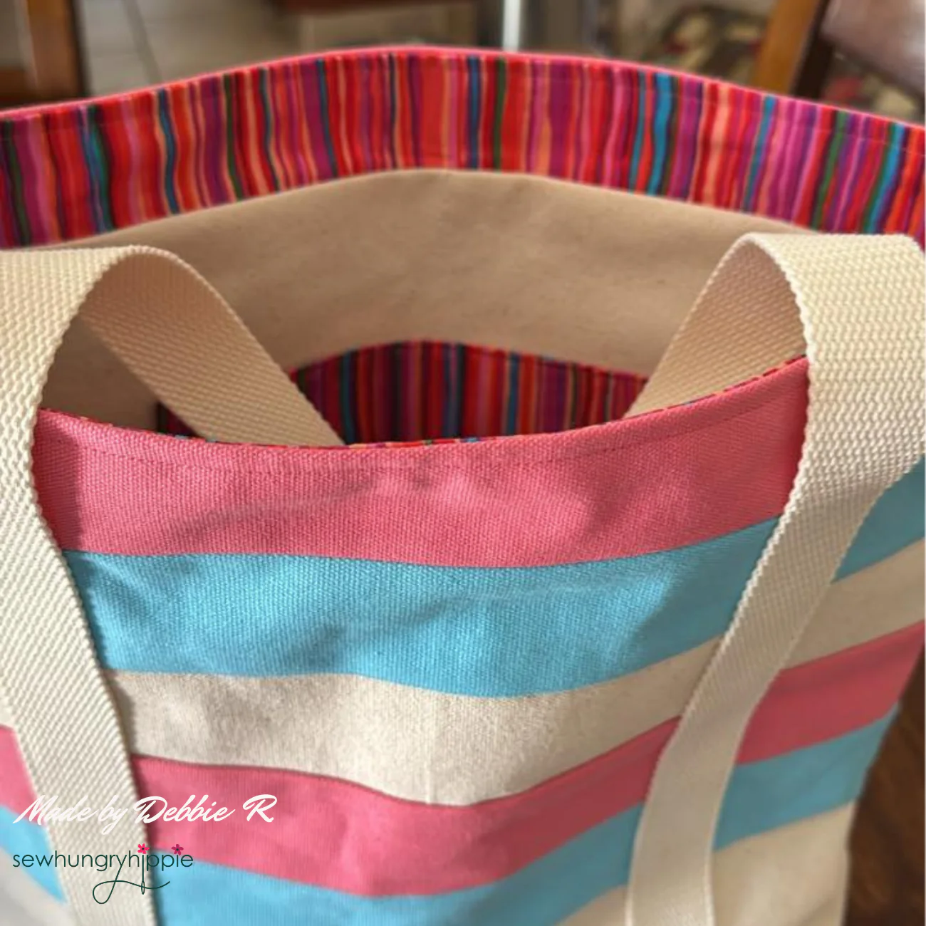 Striped Tote PDF sewing pattern - Image 9