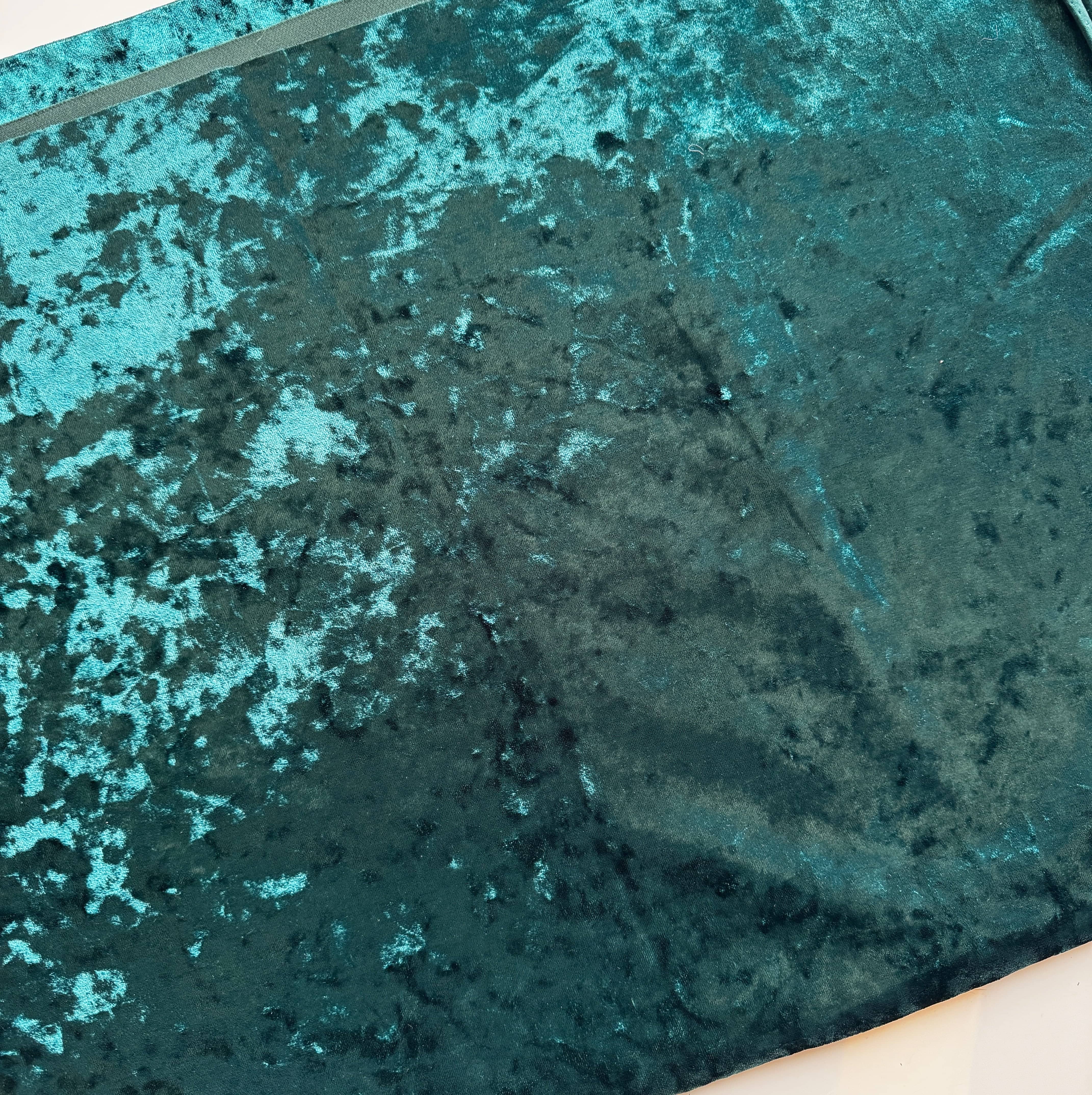 Teal Blue Velvet fabric 36" x 54" - Image 3