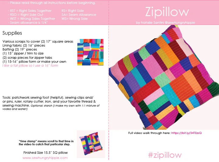 Zipillow PDF sewing pattern - Image 4
